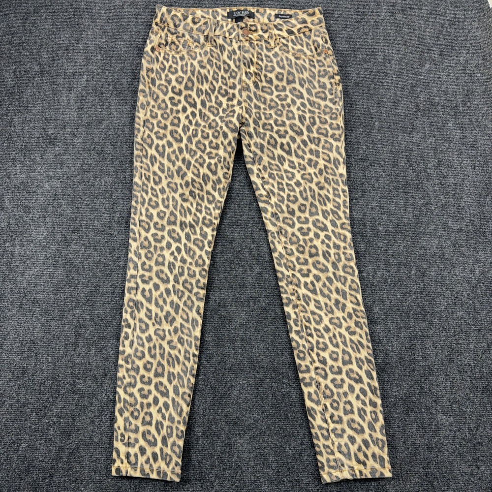 Judy‎ Blue Leopard Print Skinny Fit Stretch Denim Jeans Size 7/28 Tan Brown - Picture 2 of 11